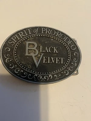 Vintage 1979 Black Velvet Heublein, Inc. Spirit of Pro Rodeo Belt Buckle - Image 1 of 3