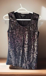 Camiseta sin mangas Style & Co. Negra Lentejuelas Talla XL Sexy Lentejuelas - Imagen 1 de 3