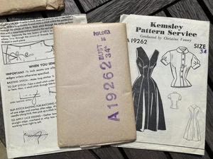 Kemsley Pattern Service A19262 Misses' Dress & Blouse 34" Size 12 1950's - Picture 1 of 3