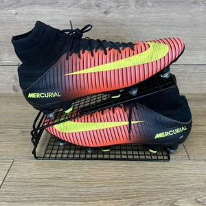 Nike Football Boots Men’s Size UK 10 Mercurial Black Red Multi Ground Sock 2016 - Picture 1 of 10