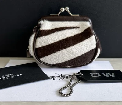 MINI MONEDERO KISSLOCK COACH VINTAGE CEBRA BECERRO PELO Foto 1 de 4