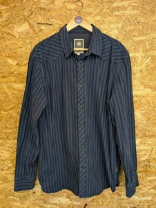 G-Star Raw Over-Shirt XXL Men Button-Up Stripe Navy Blue Heavy Duty Denim - Picture 1 of 8
