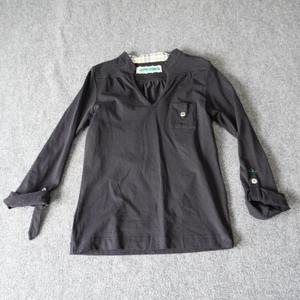 Verdina Women's Black Long Sleeve V-Neck Tunic Top with Pocket - Size M - Picture 1 of 9