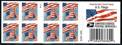 Mint US Flags Stamp Booklet Pane of 20 Forever Stamps Scott# 5659 (MNH) - Image 1 of 2