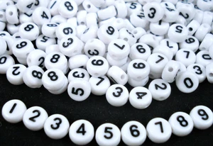 Numbers Beads 2500pc White Round/Black Numbers DIY Friendship Bracelets - Picture 1 of 3