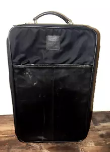 Vintage Coach Suitecase Gepäck schwarz Nylon & Leder aufrecht 22 Zoll Handgepäck #5496 - Bild 1 von 11