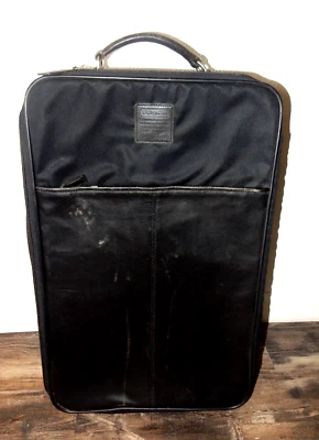 Vintage COACH Suitecase Luggage Black Nylon & Leather Upright 22" Carry-On #5496 - Image 1 of 4