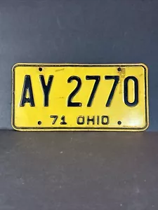 TARGA AUTO D'EPOCA SCADUTA OHIO 1971 AY 2770 CHEVY FORD DODGE - Foto 1 di 6
