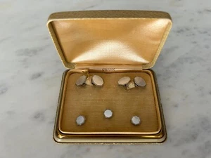 SWANK Mother of Pearl Antique Edwardian Cuff Links - Picture 1 of 2