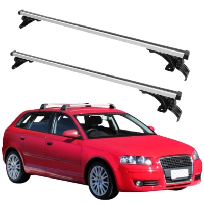 Barra transversal para techo de coche de 43,3" con bloqueo de aluminio para Audi A4 S4 A5 A6 B6 B8 B7 Foto 1 de 4