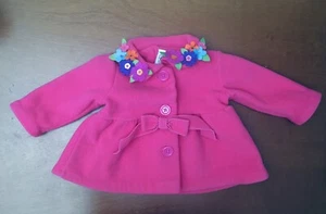 Good Lad of Philadelphia Girls 6-9 months Fleece Coat Jacket Pink Flowers - Picture 1 of 9