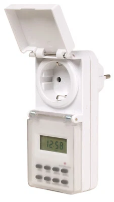 digitale Zeitschaltuhr mit Wochenprogramm IP44 für den Außenbereich - 21346 - Bild 1 von 2