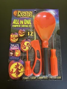 Halloween Maestri di Zucca Tutto in Uno Kit Intaglio Zucca 8 Modelli 12 Pezzi - Foto 1 di 2