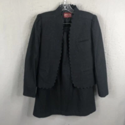 Falda Traje Vintage Sasson Juniors 9 Gris Mezcla Lana Retro Años 80 Oficina Femenina Foto 1 de 4