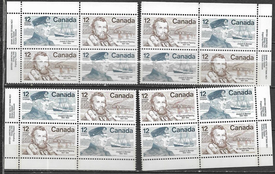 pk02351:Stamps-Canada #739a Famous Canadians 12 cent Plate Block Set - MNH - Image 1 of 1