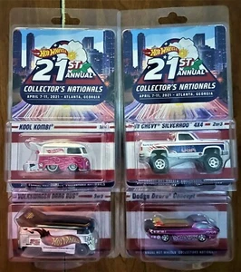 Hot Wheels 2021 21st Annual Nationals Atlanta Set Kombi Silverado Drag Bus Deora - Picture 1 of 2
