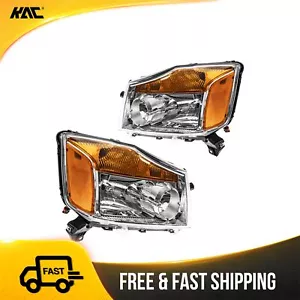 2x Front Headlight AssemblyFits 2005-2007 Nissan Armada 2004-2015 Nissan TITAN - Picture 1 of 12