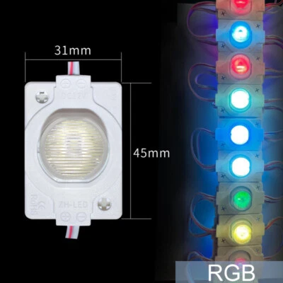 12V 1.5W Waterproof RGB LED Module w/ Lens SMD3030 fr Advertising Light Box Lamp - Image 1 of 4