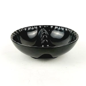 Vintage Willert Home Products Black Melmac Ashtray 5" Round - Made in USA - Picture 1 of 5