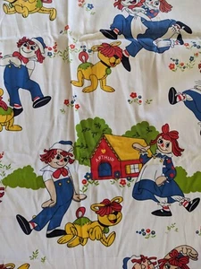Rare Danon 1980s Raggedy Ann & Andy Cotton Twill 115 cm X 62 cm - Picture 1 of 7