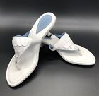 INDIGO by Clarks Slip-on Heel Flip-Flop Sandals Shoes Leather White Sz 8 M 80115