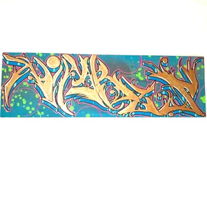 ORIGINAL Calligraffiti Hand Painted Redwood PAINTING One Of a Kind Tribal ART - Picture 1 of 12