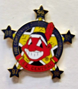 CHIEF WAHOO 5 Consecutive Division Championships Lapel Hat Pin Cleveland Indians - Picture 1 of 1