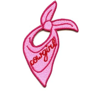 Patch bandana rosa cowgirl ricordo viaggio western ricamato ferro su - Foto 1 di 1