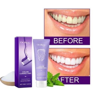100g Dentifricio Viola Doppia Menta per Rinfrescare la Bocca, A5U7 Rimuovi Macchie I1 VG77 - Foto 1 di 7