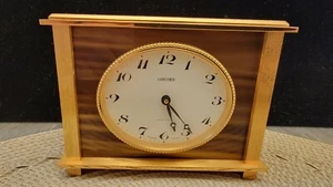 Rare Vintage Concord #632 Brass & Wood Enamel 8 Days Swiss Electric Mantle Clock - Picture 1 of 12