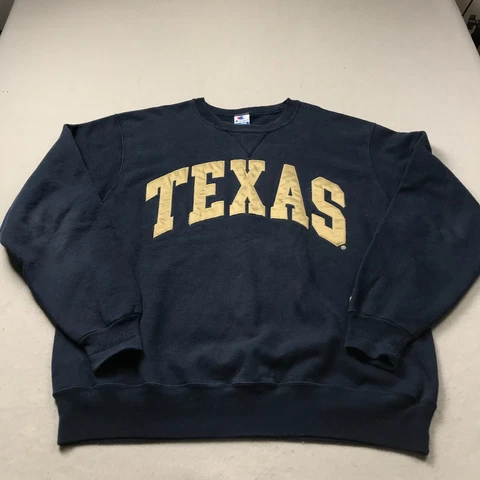 VINTAGE Texas Longhorns Sweatshirt Mens XL Blue Champion Crewneck NCAA Logo 90s Cover