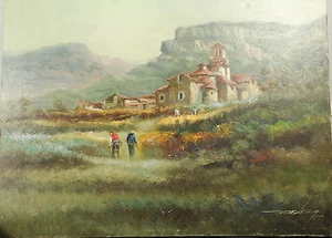 ANCIENNE HUILE SUR TOILE signée « ARAEZ » N° 527 Dimensions : 55 x 46 cm - Imagen 1 de 1