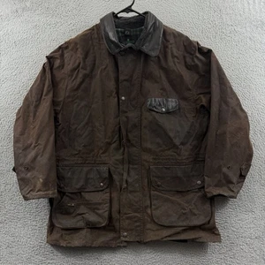 Vintage Jackeroos Jacke Herren Large braun Wachs Canvas Fleece gefüttert Reiten Outdoor - Bild 1 von 11