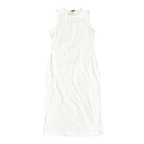 OFF WHITE Abito donna midi bodycon collo alto colore bianco sporco taglia M