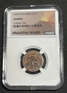 1840-W N.E. Indies Cent 🌋Krakatoa Hoard🌋 NGC Genuine - Picture 1 of 2