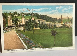 Vintage Postkarte West Baden Springs Hotel West Baden Indiana Carlsbad von Amerika - Bild 1 von 7