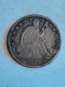 1854 o seated liberty half dollar - Picture 1 of 2