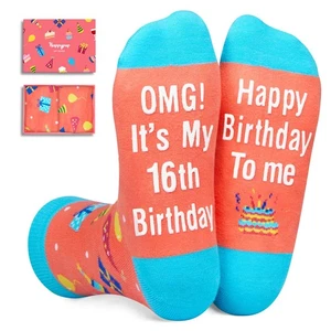 Sweet 16 Birthday Gifts Socks, 16 Year Old Teen Girls Boys Funny Presents Ideas - Picture 1 of 6