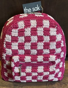 The Sak Misty Crochet Convertible Backpack Pink And White Squares - Bild 1 von 9