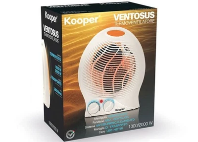 CALDOBAGNO TERMOVENTILATORE RISCALDAMENTO BAGNO RISPARMIO ENERGETICO 1000 2000W - Immagine 1 di 3