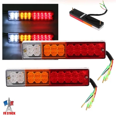 2x Feux arrière de camion Stop feux de freinage voyants Barre de remorque 20LEDs - Photo 1/4