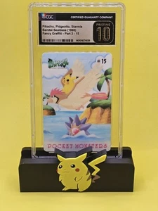 CGC 10 Pristine Pokemon Fancy Graffiti #15 Pikachu & Others 1998 Bandai Sealdass - Picture 1 of 2