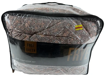 FRYE3 Piezas Juego de Edredón Nuevo Completo Queen Marrón Floral Ligero Foto 1 de 4