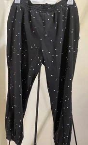 Wonder nation girls black with white hearts sweatpants size xl. - Picture 1 of 6
