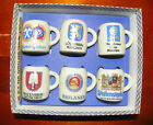 Rare Vintage German Munchen Beer Ceramic Mini Stein Shot Glass Set 