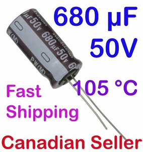 1/5/10pcs 680uF 50V 12.5x25mm 105C Nichicon PW Low lmpedance High Reliability - Picture 1 of 1
