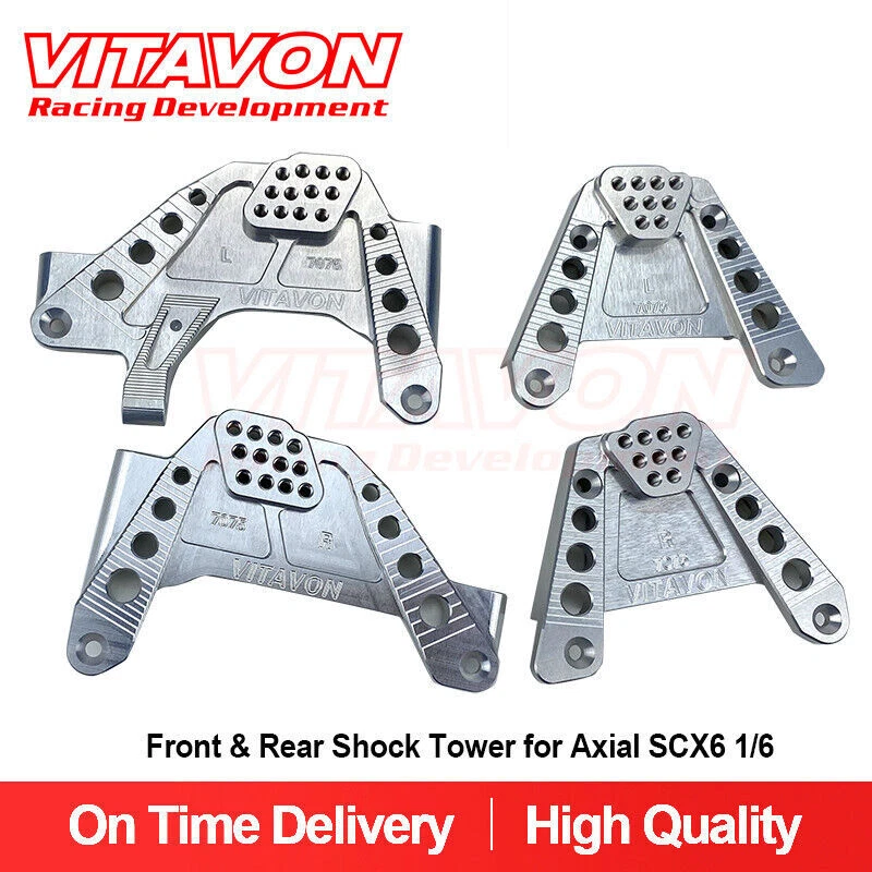 Vitavon CNC Alu7075 Front & Rear Shock Tower for SCX6 Jeep Wrangler Trail Honcho - Image 1 of 4