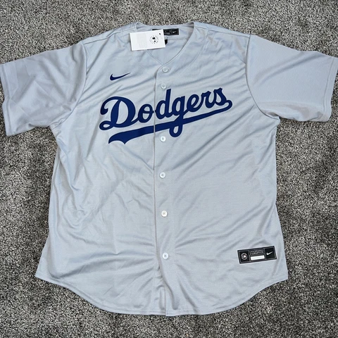 Nike Dodgers Bellinger #35 Light Grey Blue Jersey Lightweight T770-LDGR Sz XL Cover