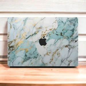 Recubrimiento de MacBook azul mármol - Envoltura de vinilo premium compatible con todos los MacBook M1, M2 - Imagen 1 de 7