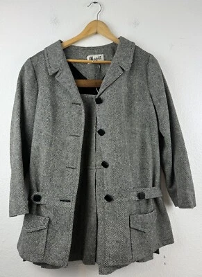 Mandi California Vintage 1960s Gray Herringbone Skirt Suit Set - Image 1 of 4